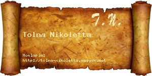 Tolna Nikoletta névjegykártya